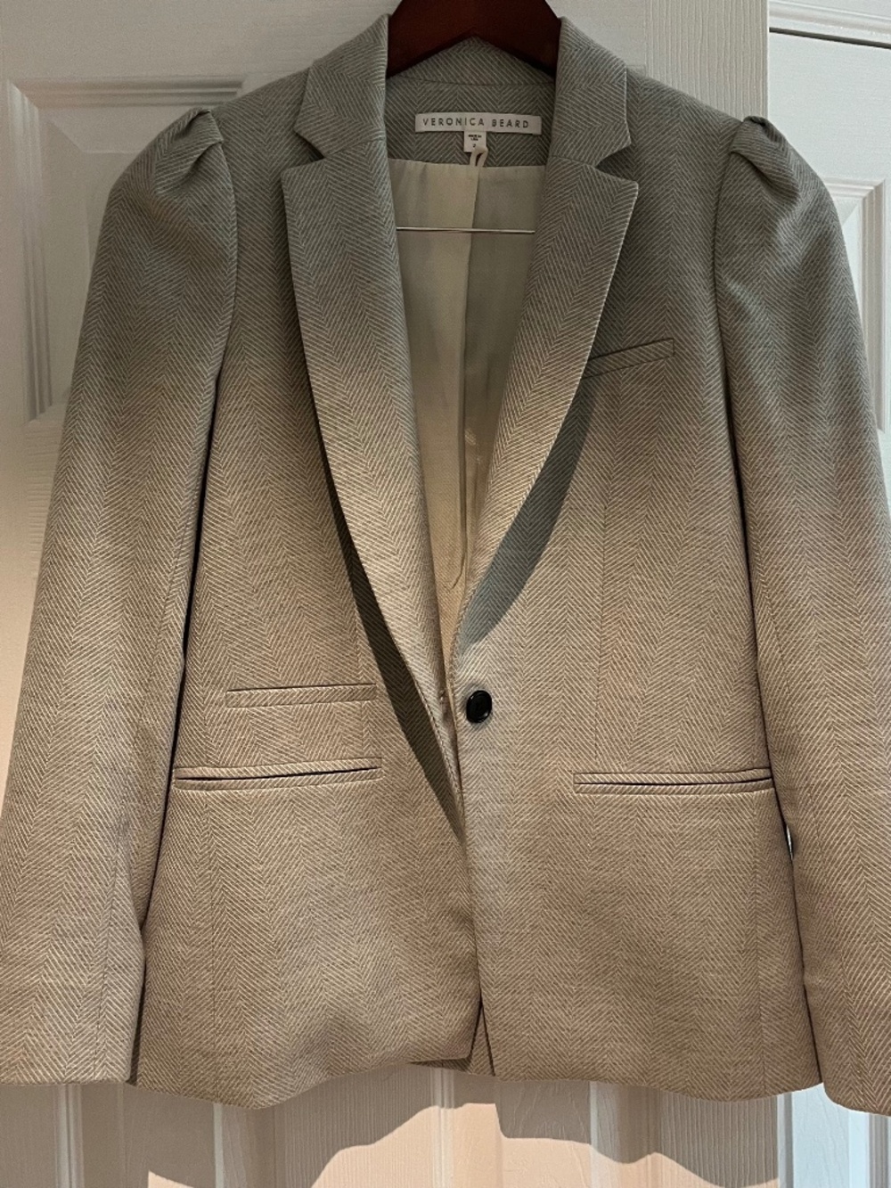 Veronica Beard Bodega Herringbone Blazer Sz 2 (Sleeves Shortened)